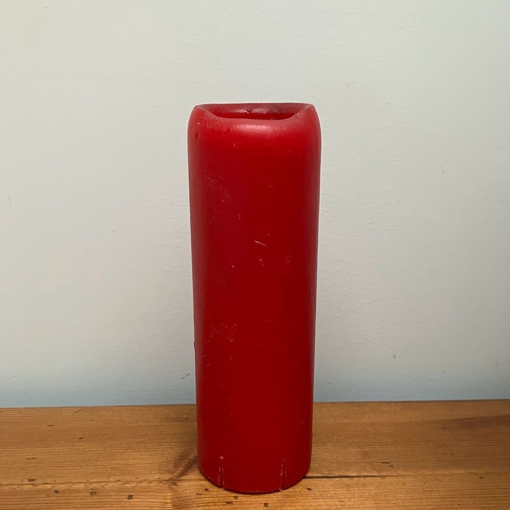 Gently Used Red Christmas Candle